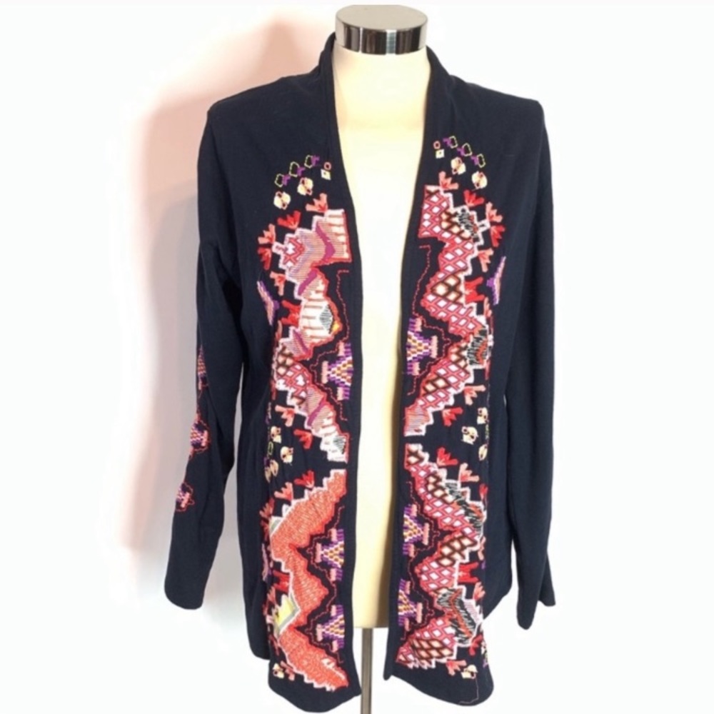 Lucky Lotus Lucky Brand Embroidered Cardigan